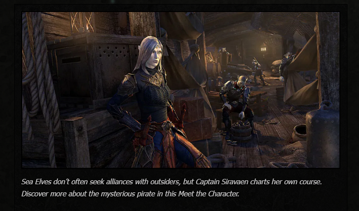 Meet Siravaen A Sea Elf Captain Eso Players Will Sail Alongside In The