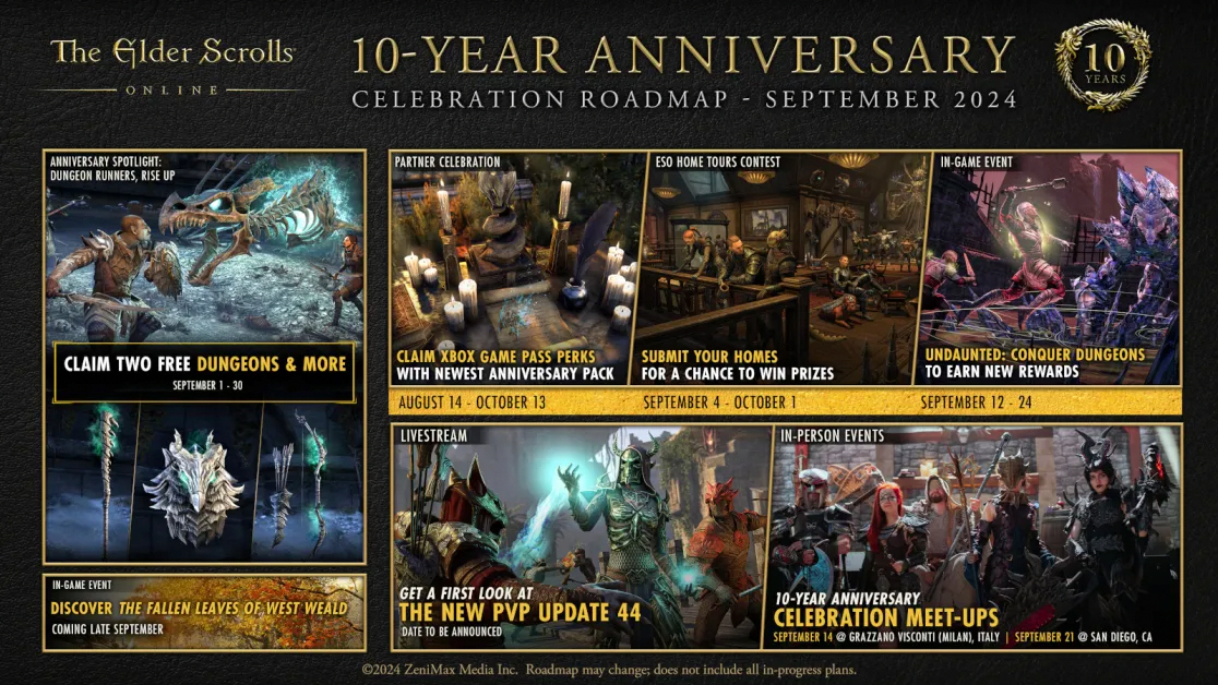 The Elder Scrolls Online Shares September Anniversary Celebration Roadmap