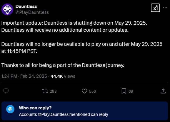 dauntless_closure_2025_feb_announce