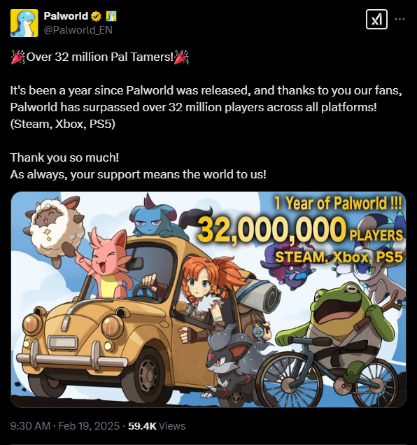 palworld_32_million_tweet